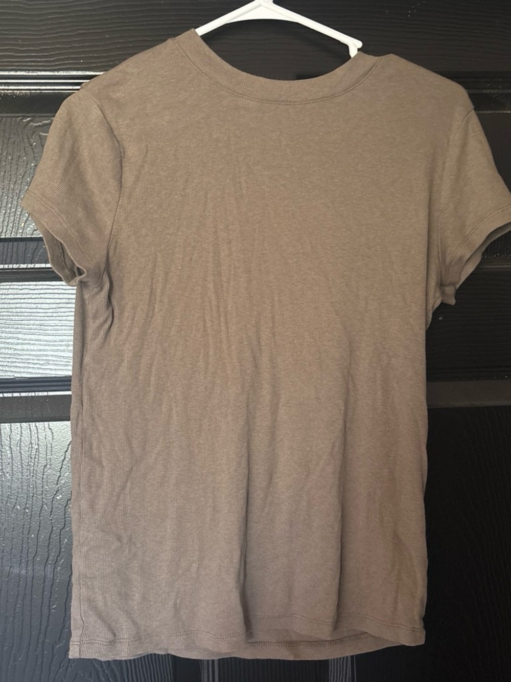a new day Ribbed Crewneck Tee in Taupe